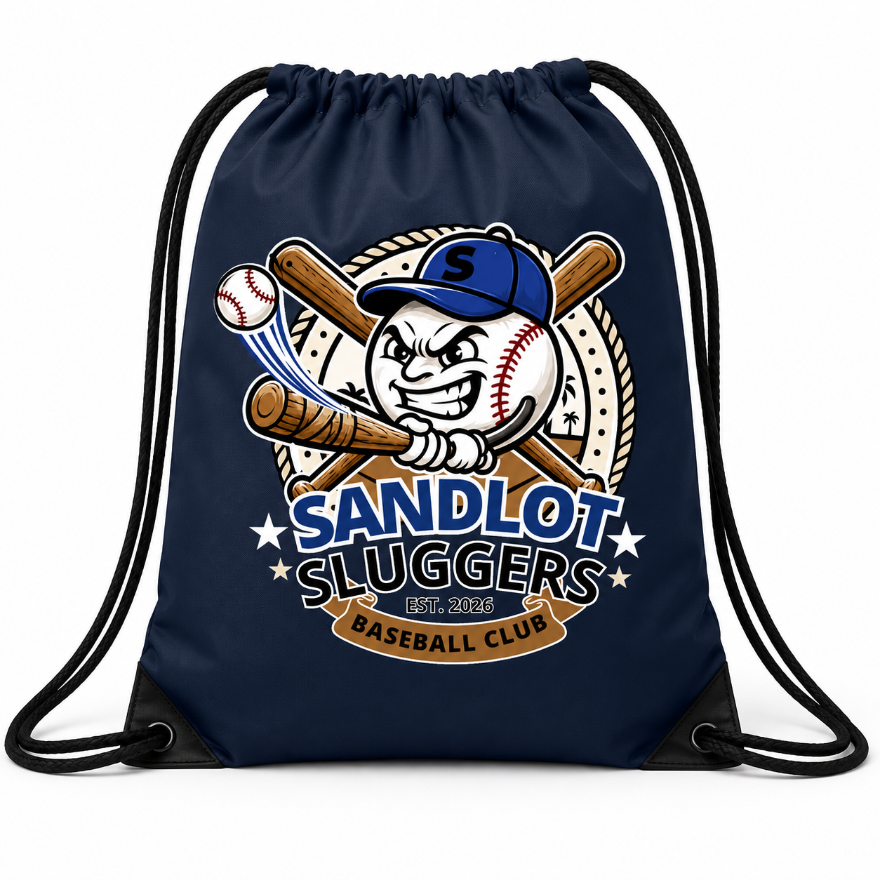 Sandlot Sluggers Draw String Bag with Optional Customization