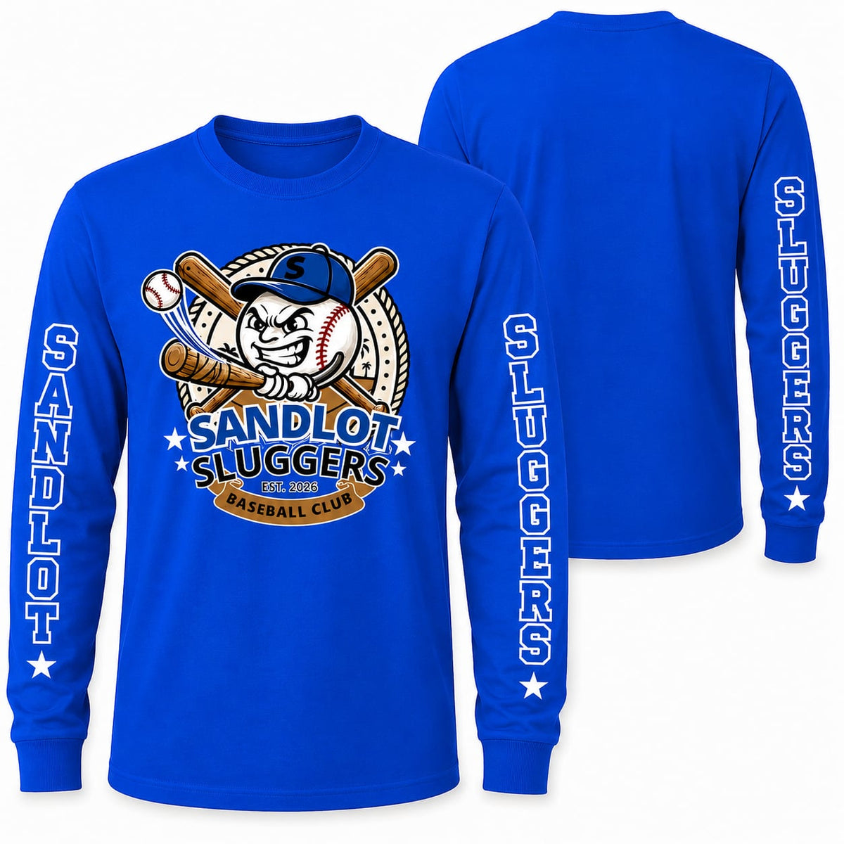 Sandlot Sluggers Long Sleeve Cotton (Unisex)