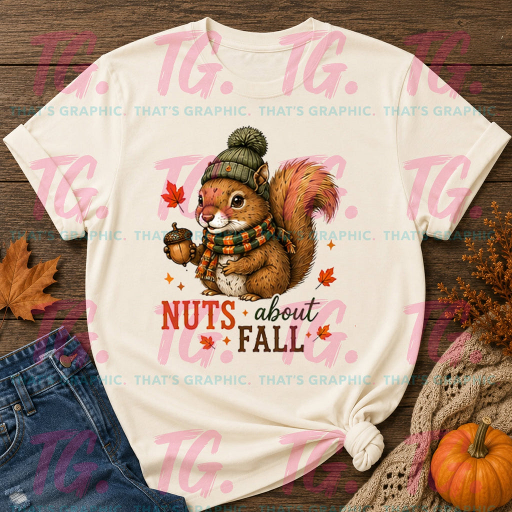 Nuts About Fall Squirrel T-Shirt 🐿️🍂🌰