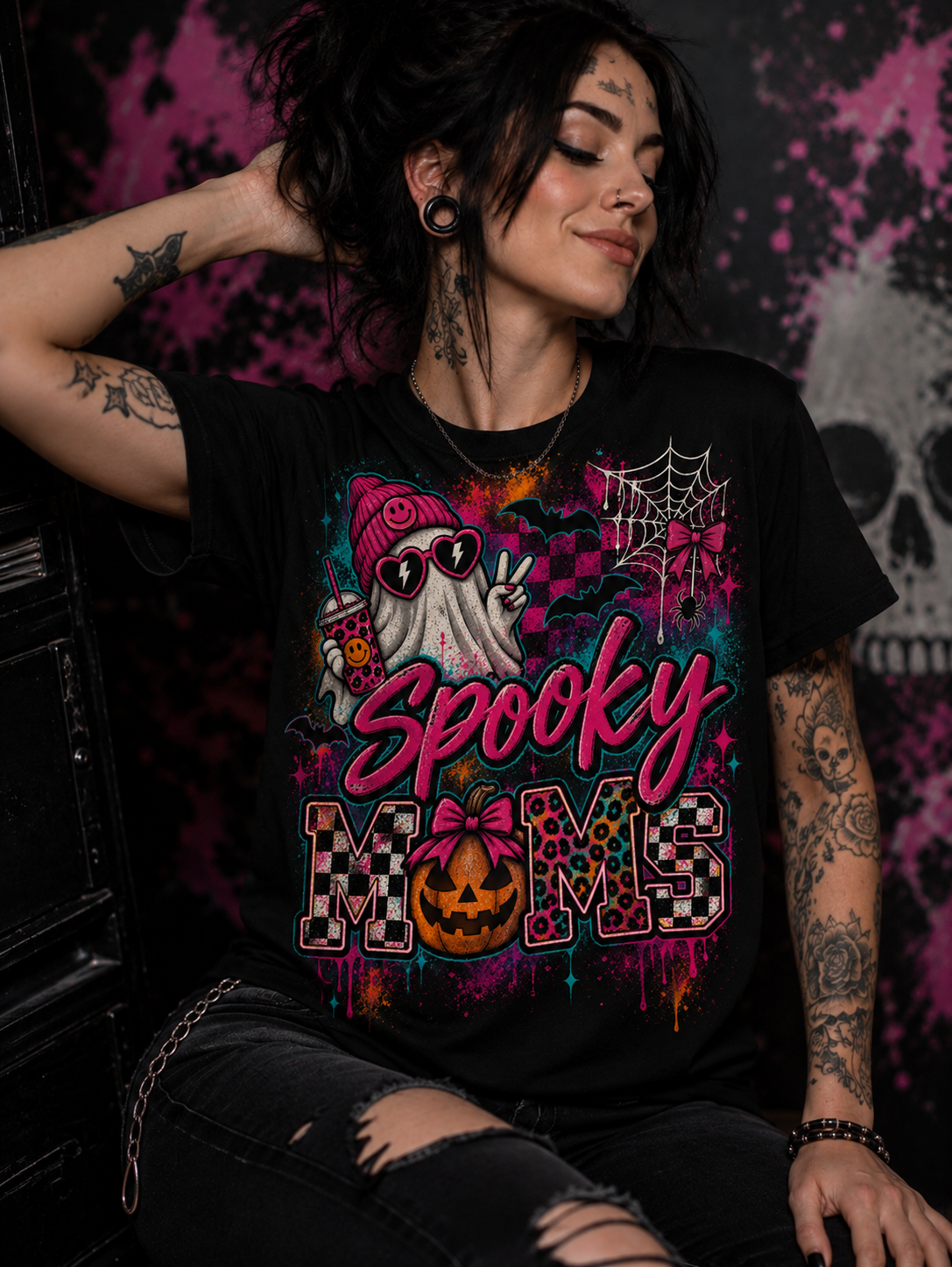 Spooky Moms Alt Halloween Graphic Tee (Unisex)