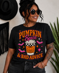 Pumpkin Spice & Bad Advice Halloween T-Shirt (Unisex)