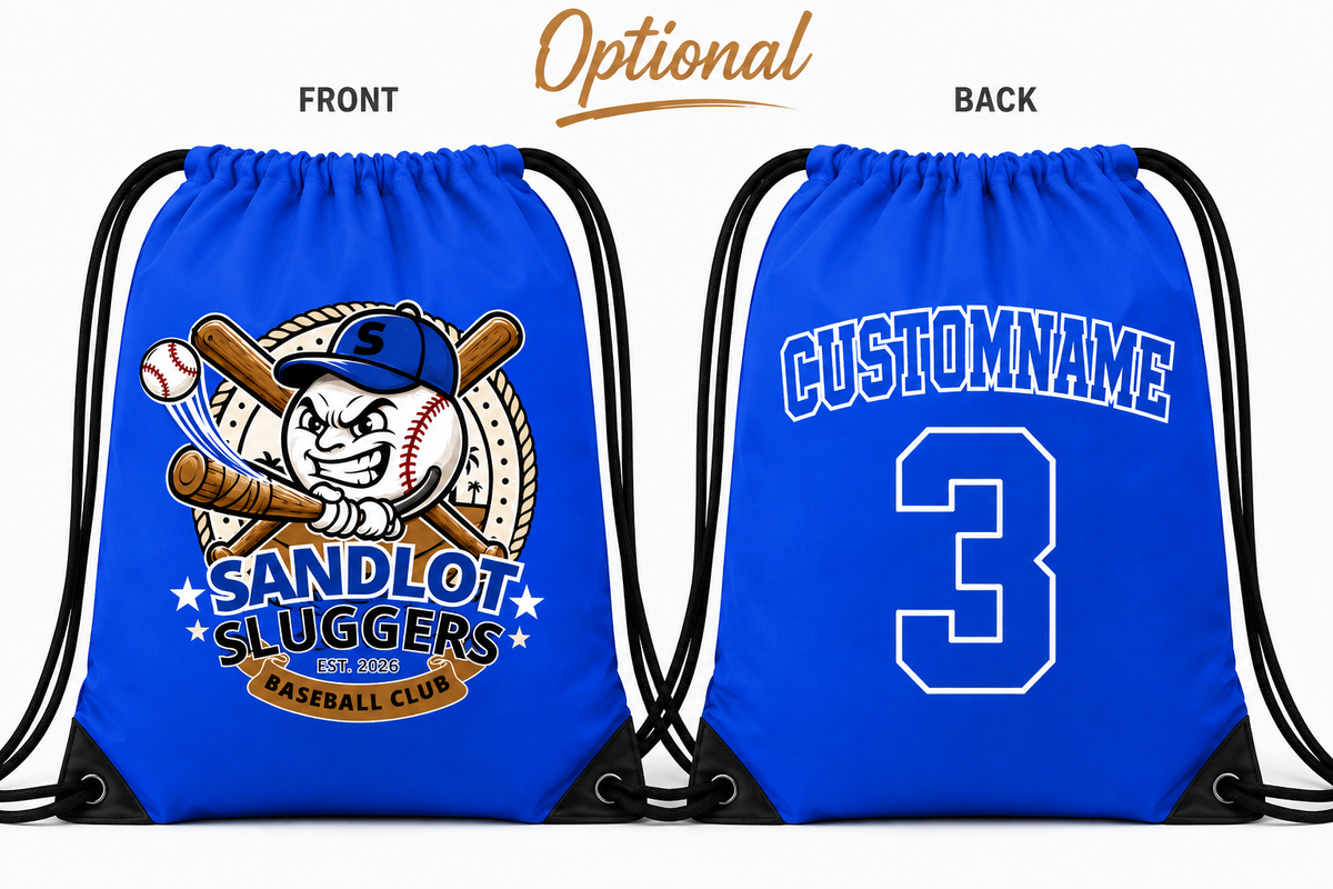 Sandlot Sluggers Draw String Bag with Optional Customization