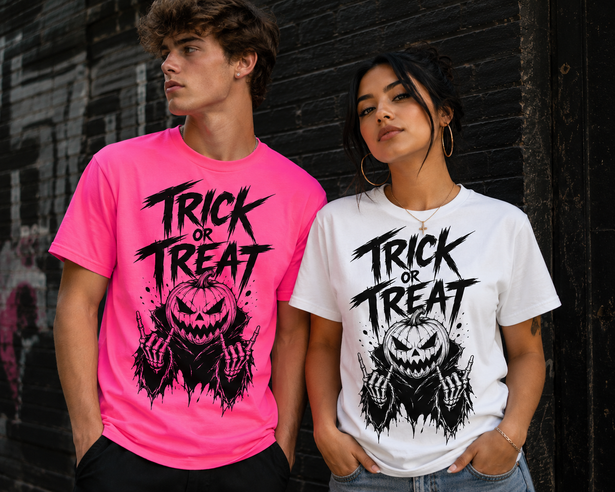 Trick or Treat Pumpkin Punk Halloween T-Shirt (Unisex)