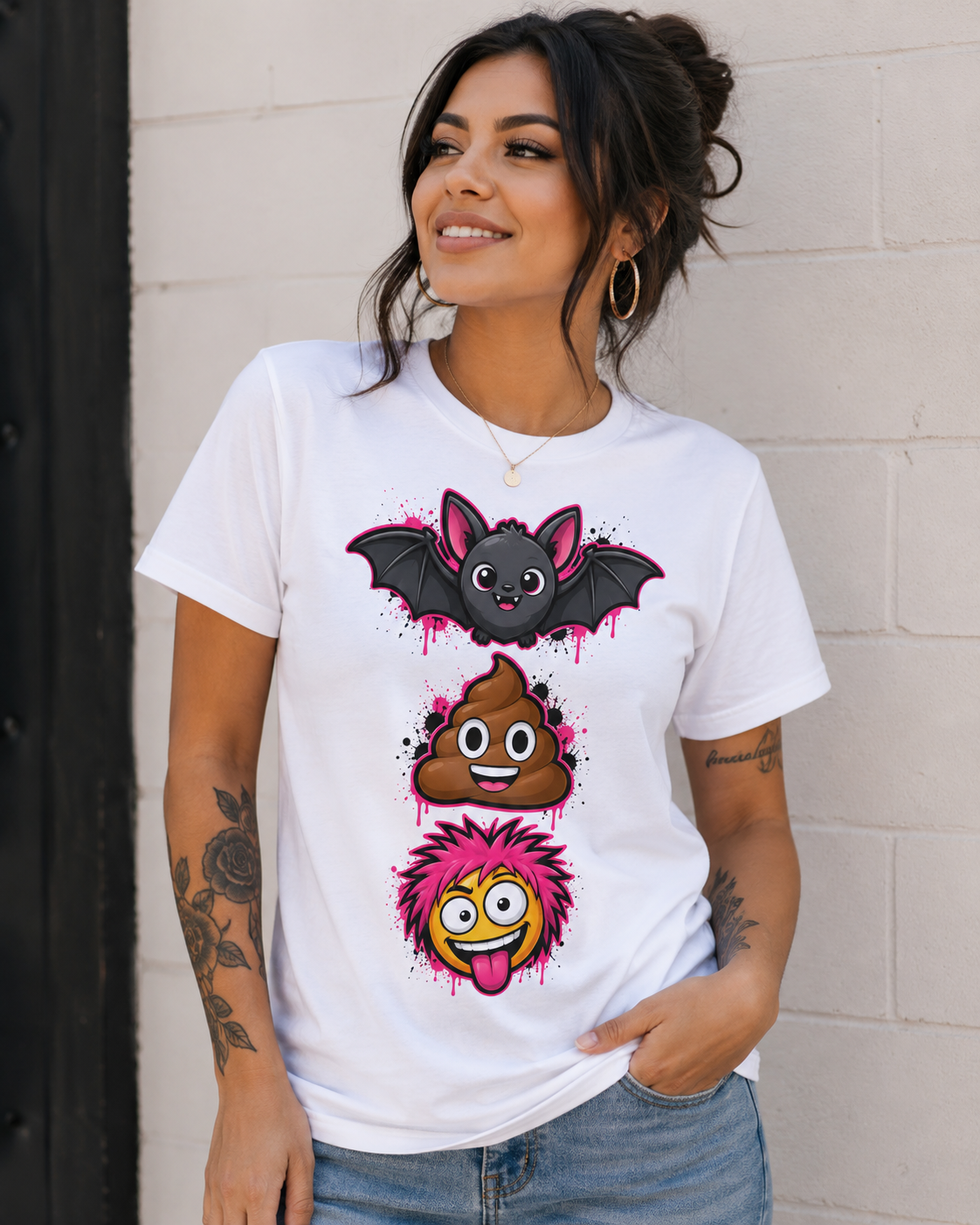 Bat Poop Crazy Halloween Graphic T-Shirt (Unisex)