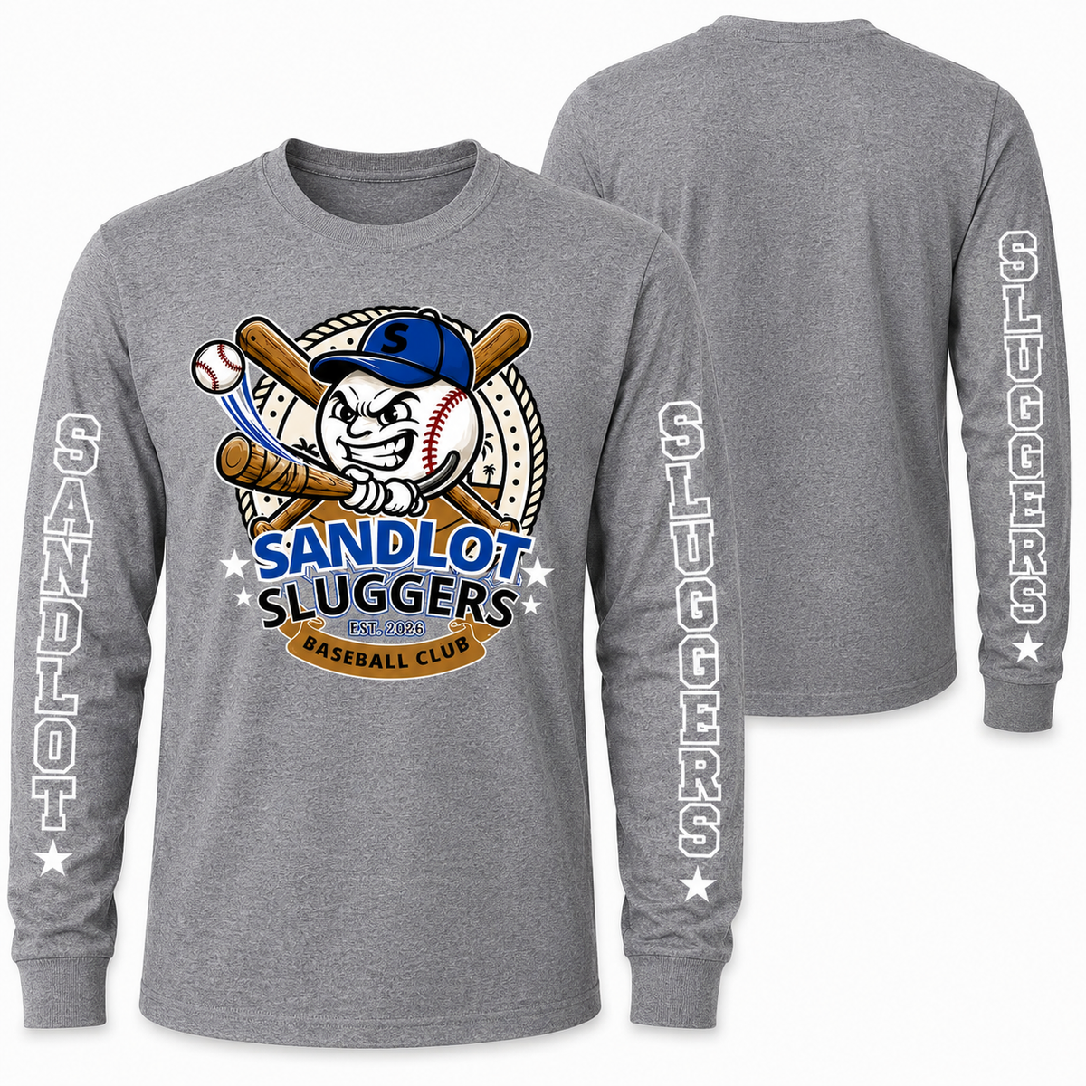 Sandlot Sluggers Long Sleeve Cotton (Unisex)