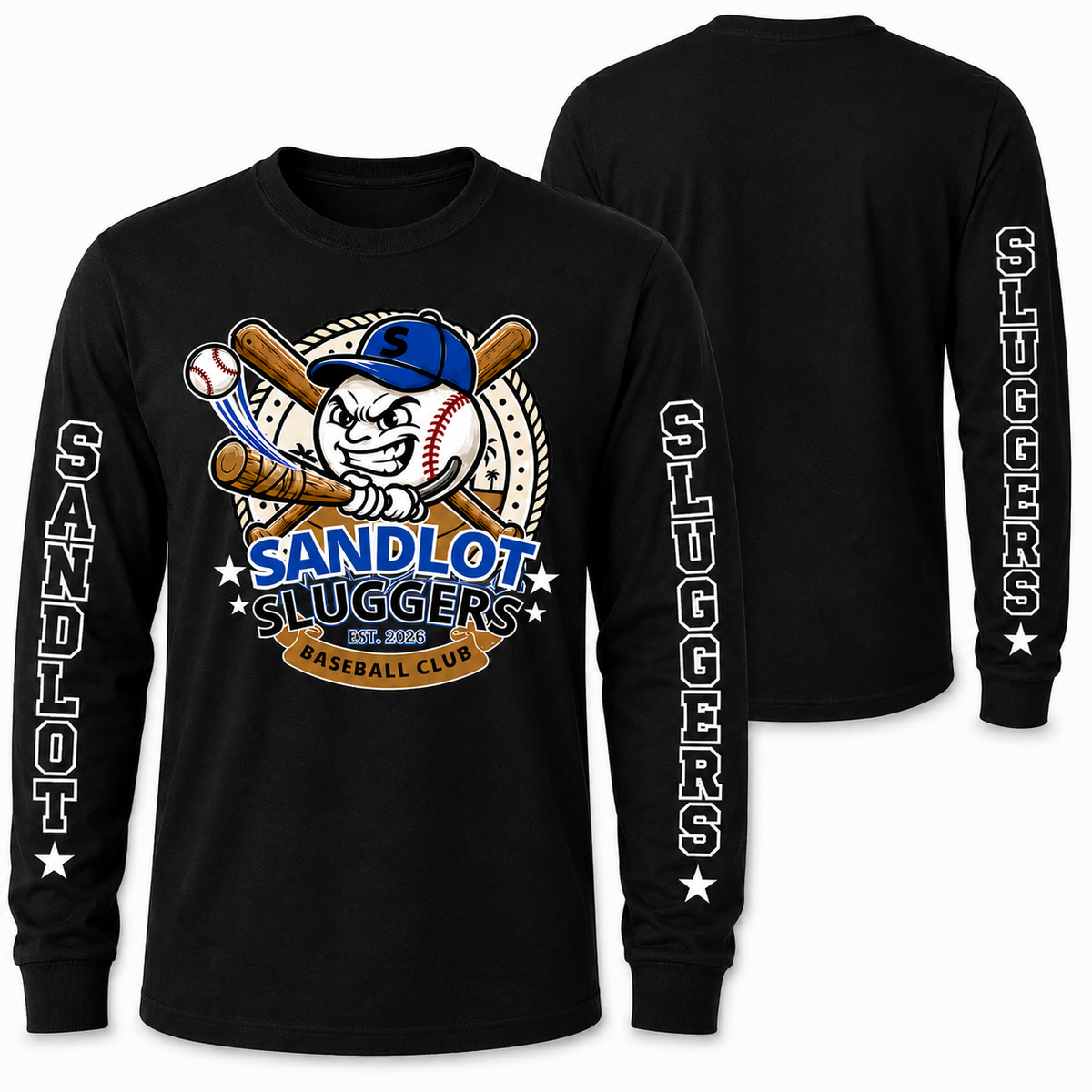 Sandlot Sluggers Long Sleeve Cotton (Unisex)
