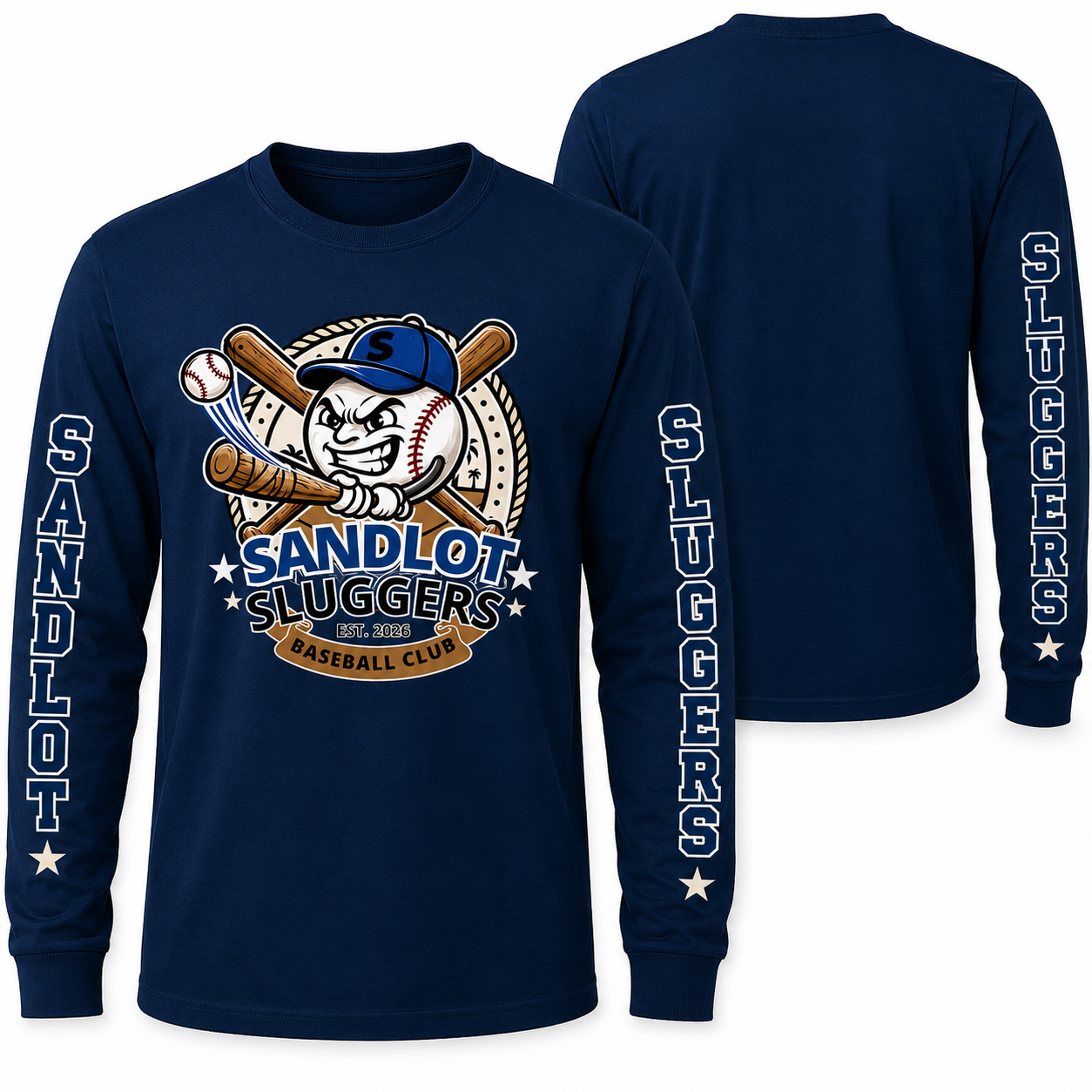 Sandlot Sluggers Long Sleeve Team Shirt