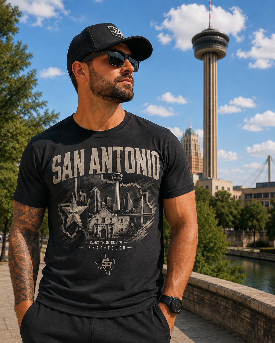 San Antonio Texas Tough Cotton T-Shirt