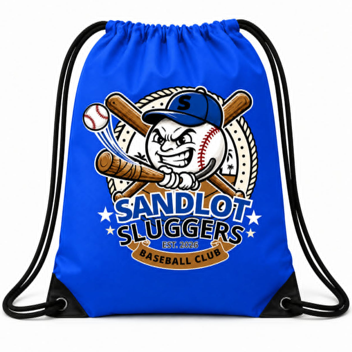 Sandlot Sluggers Draw String Bag with Optional Customization